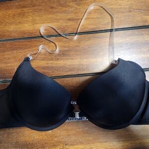 Elegant Black Underwire Bra With Rhinestone Back. New Without Tags.